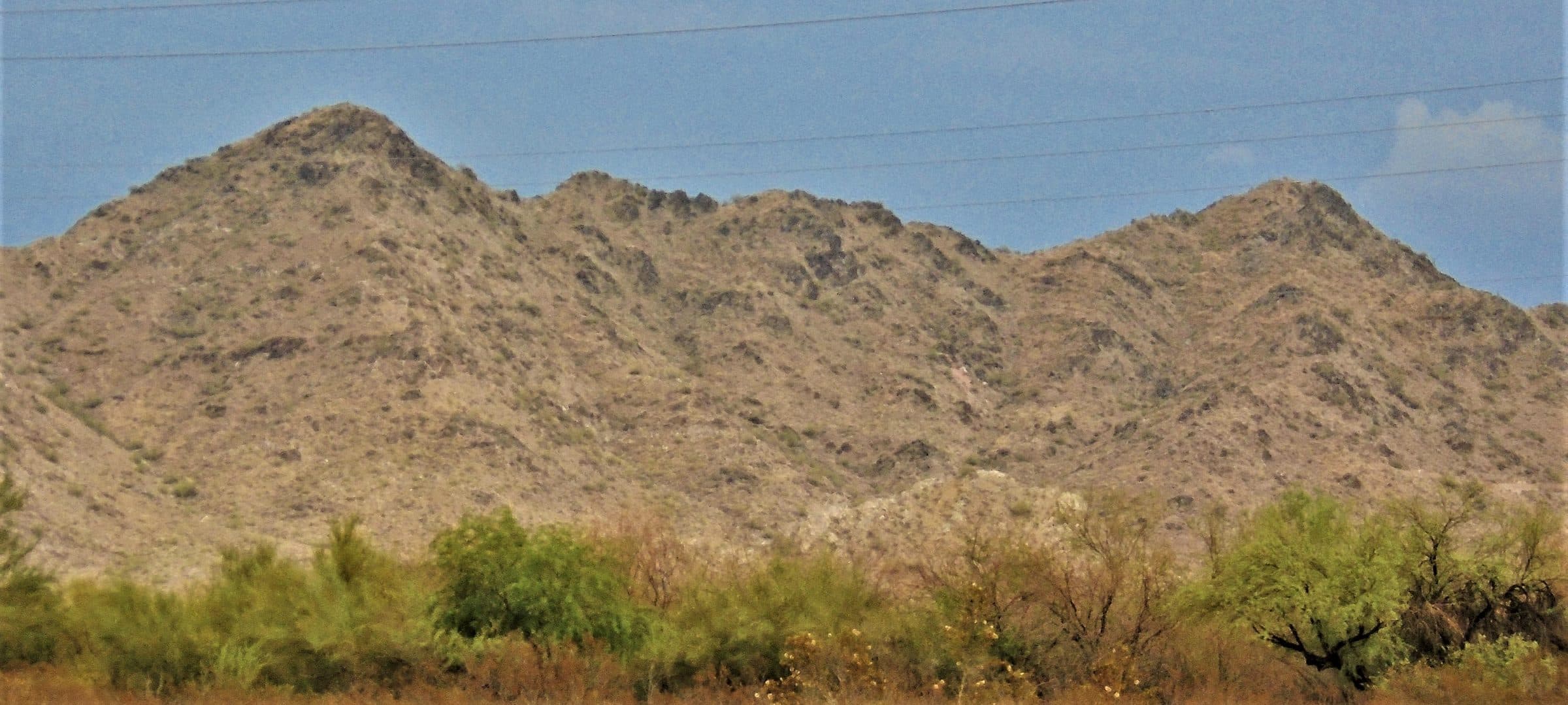 The brushy ridges of the San Tan Mountains seen from the hills of Queen Creek